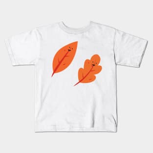 Happy Autumn Fall Leaves Design Kids T-Shirt